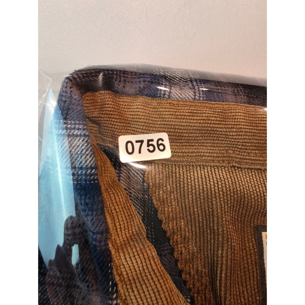 Legendary Whitetails Men XLT Blue Brown Plaid Flannel Shirt Corduroy Trim Cotton - Picture 9 of 9